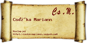 Csóka Mariann névjegykártya