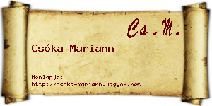 Csóka Mariann névjegykártya