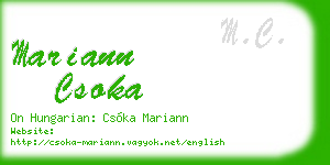 mariann csoka business card